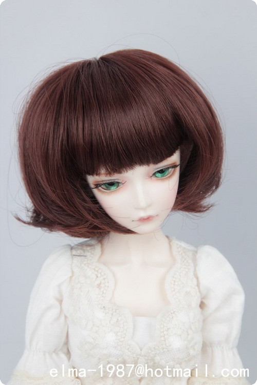 red brown short wig for bjd 1/3 ,1/4,1/6 doll - Click Image to Close